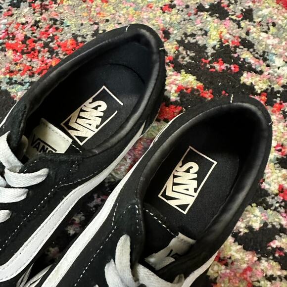EXCELLENT Vans Ward Lo Suede Sneaker Skate Shoe Black / White Women's 9.5 - Picture 8 of 10
